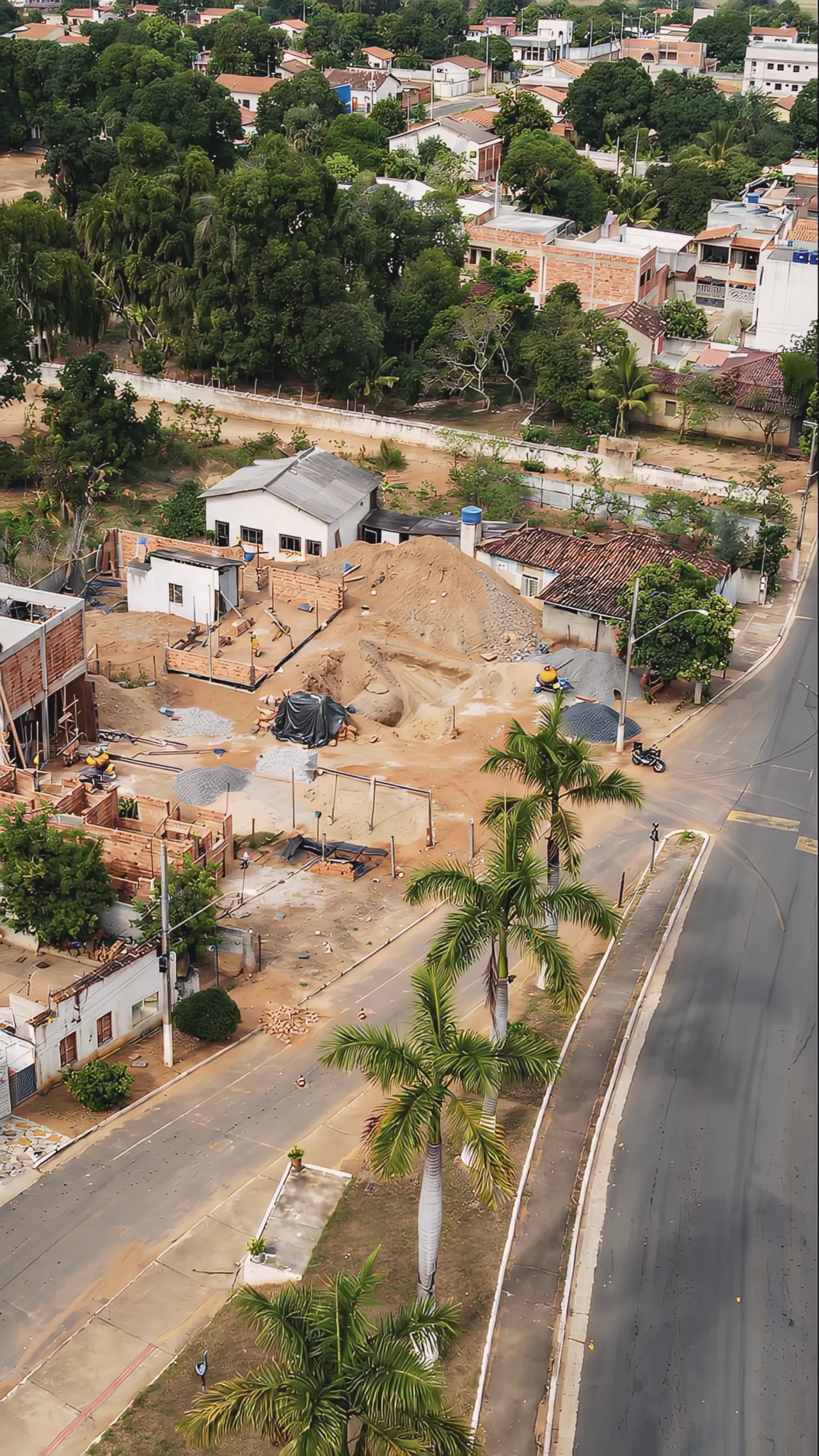 Vista aérea da obra