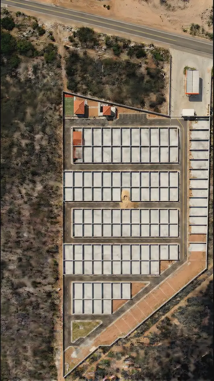 Vista aérea do loteamento